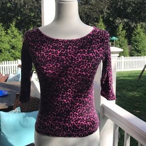 Vintage Beau & Eros Leopard 3/4 Sleeve Tee